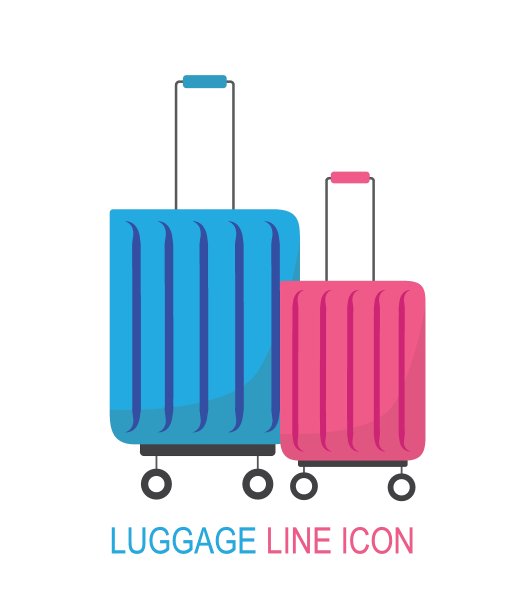 手提箱，现代平面行李箱向量，图标。图片下载