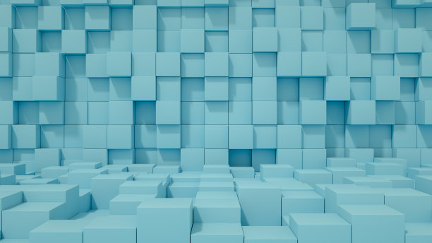 抽象三维立方体墙背景图片下载