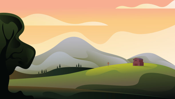 农地农地农村概念。矢量平面设计插图图片下载