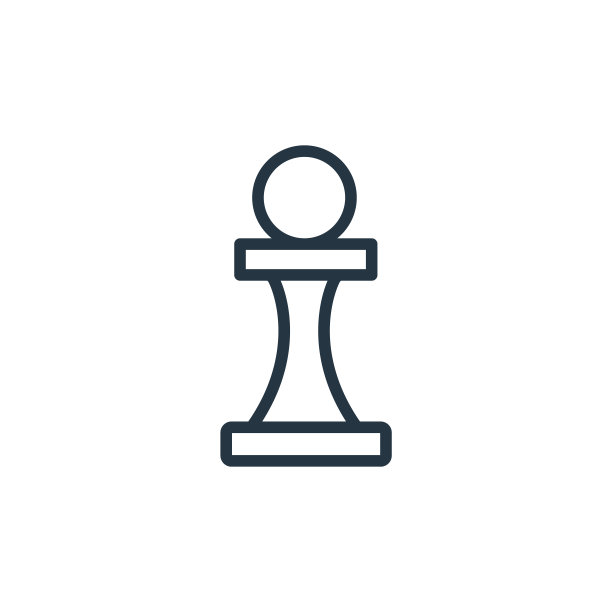 国际象棋线性图标：人工智能主题图片下载