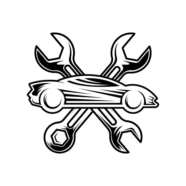 汽车服务图标矢量插图模板。现代汽车服务矢量剪影设计。汽车矢量图用于汽车维修，经销商，车库和服务。图片下载