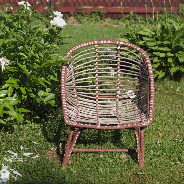 复古柳条花园扶手椅图片下载