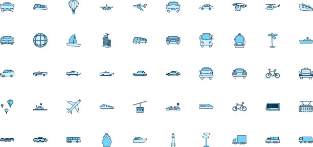 孤立运输车辆线条风格图标图片下载