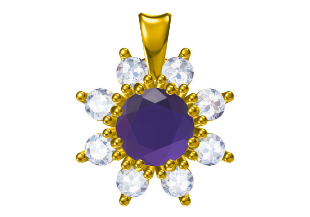 美丽的垂饰在白色的背景。3d渲染图片下载