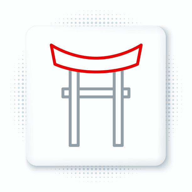 Line Japan Gate图标孤立在白色背景上。鸟居的迹象。日本传统古典大门符号。色彩斑斓的轮廓的概念。向量图片下载
