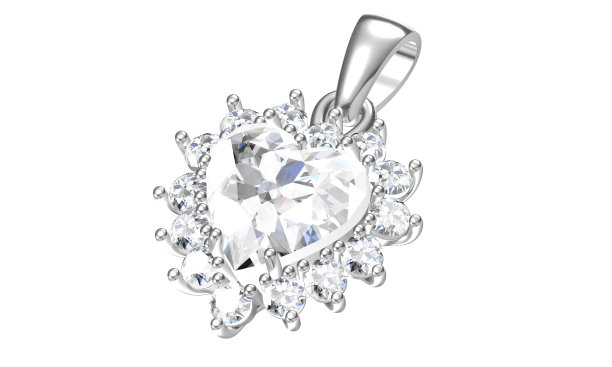 美丽的吊坠在白色背景。3d渲染图片下载