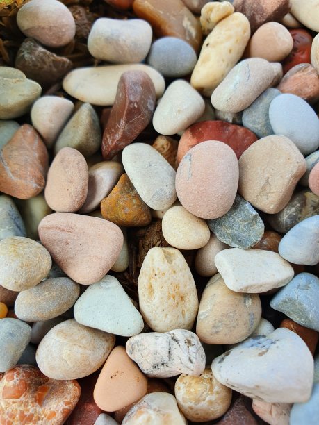 天然白色鹅卵石的特写照片，股票照片。图片下载