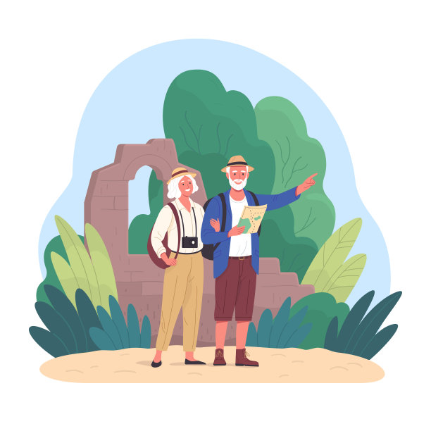 老夫妇花时间在户外。图片下载