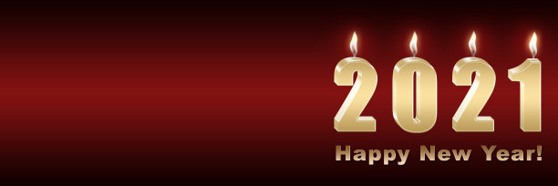 插画2021燃烧的蜡烛在紫罗兰的背景。2021年新年、圣诞节。图片下载