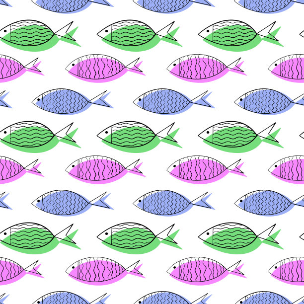 鱼矢量模式图片下载