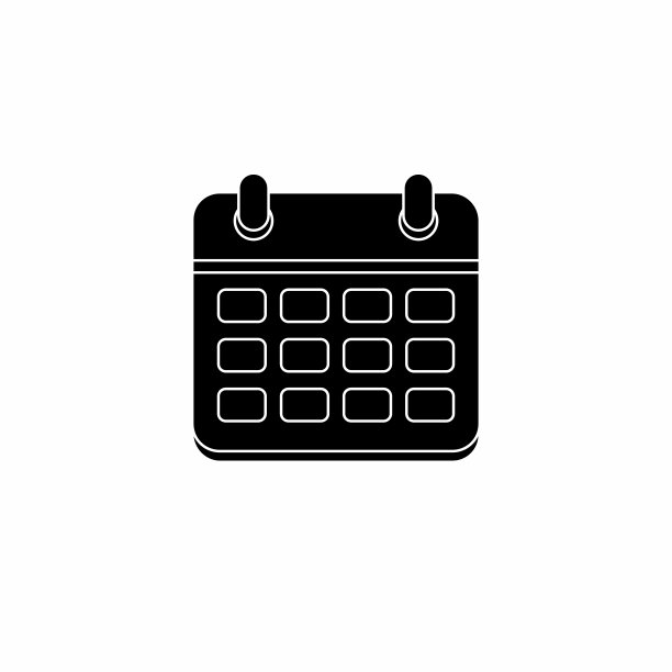 日历白色轮廓图标矢量图图片下载