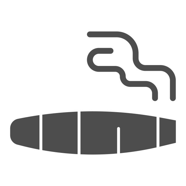 雪茄固体图标，吸烟概念，白色背景上的烟雾标志，吸烟雪茄图标在字形风格的移动概念和网页设计。矢量图形。图片下载