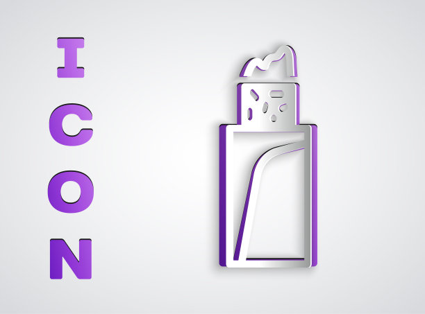 剪纸玉米煎饼图标孤立在灰色背景。传统的墨西哥快餐。纸艺术风格。向量图片下载