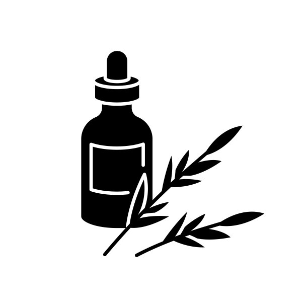 迷迭香油黑色象形符号图片下载