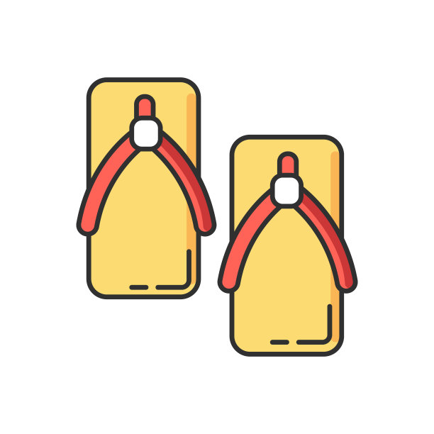 汤田鞋RGB颜色图标。日本人穿拖鞋穿和服。东方木制凉鞋。是中国民族服装的一部分。孤立的矢量图图片下载