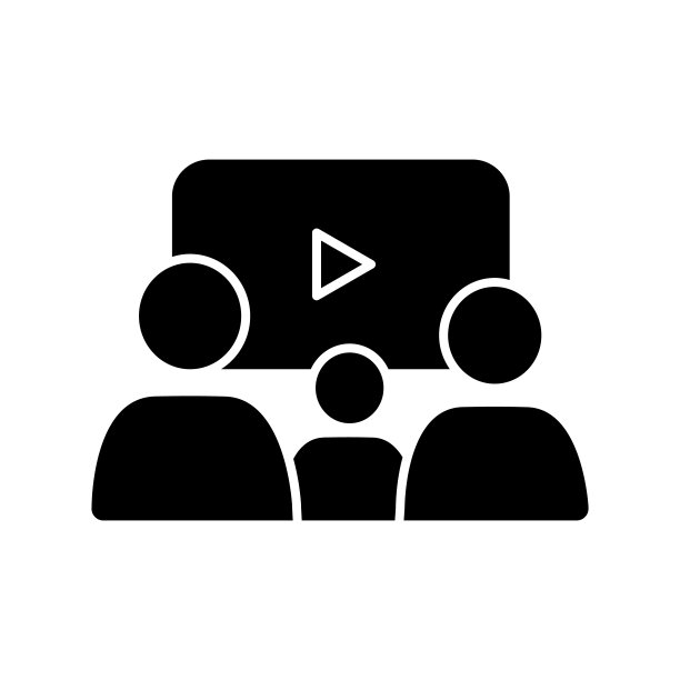 家庭图片黑色字形图标。电影制作风格、电影流派剪影符号上的空白。适合家庭的电影和电视剧。父母和孩子看电影矢量孤立的插图图片下载