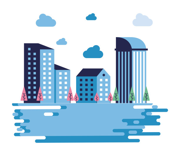 城市最小的城市景观场景框架图片下载