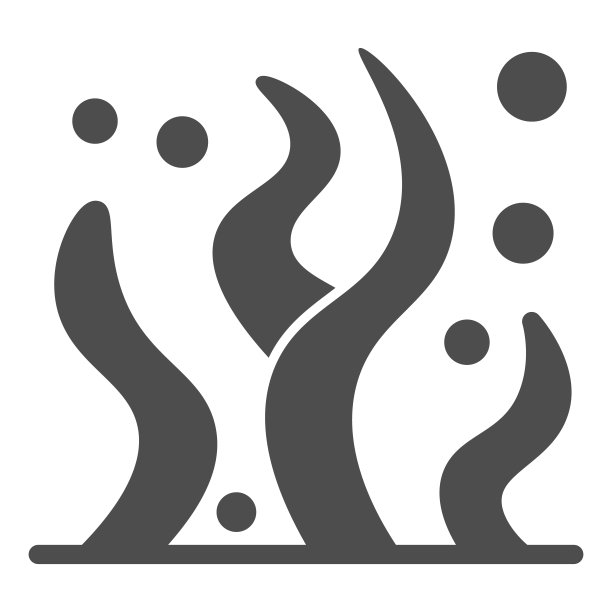 海藻固体图标，海洋和水下概念，海藻类标志在白色背景，海草图标在字形风格的移动概念和网页设计。矢量图形。图片下载