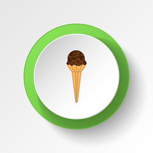 冰淇淋巧克力色按钮图标。元素冰淇淋插图图标。符号和符号可以用于网页，标志，手机应用程序，UI，用户体验图片下载