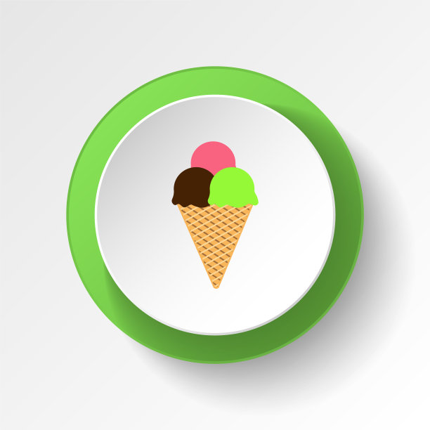 冰淇淋混合颜色按钮图标。元素冰淇淋插图图标。符号和符号可以用于网页，标志，手机应用程序，UI，用户体验图片下载