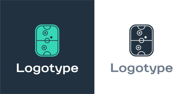 标识型空气曲棍球桌子图标孤立在白色图片下载