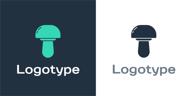 标识型蘑菇图标孤立在白色图片下载