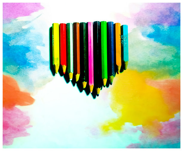 漂亮的彩色铅笔图像图片下载