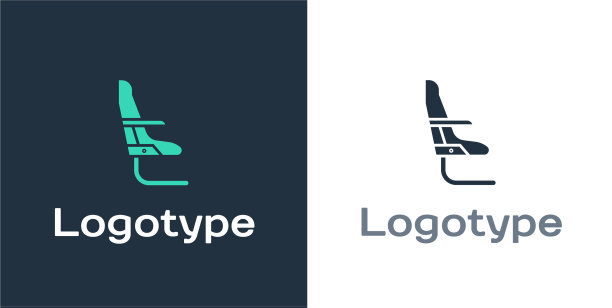 标识型飞机座位图标孤立在白色图片下载