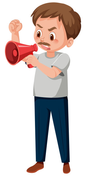 愤怒的白人拿着扩音器图片下载