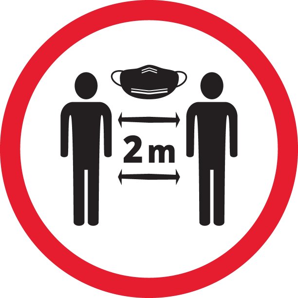 社交距离图标，2米，请戴口罩，红圈图片下载