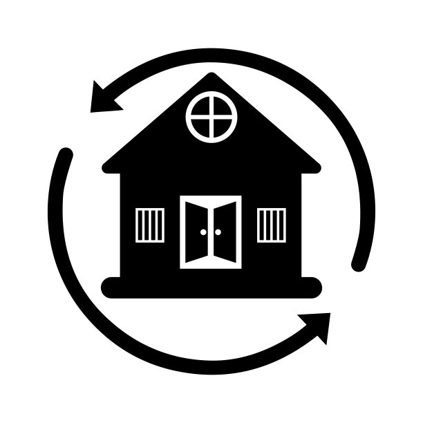 房屋、财产、箭头黑色图标图片下载