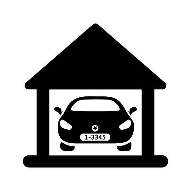 汽车，车库，车辆黑色图标图片下载