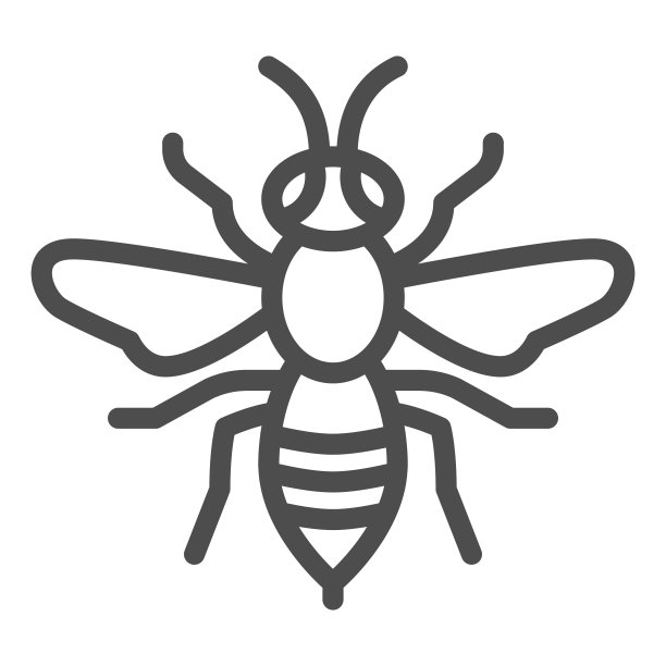 黄蜂线图标，昆虫概念，蜜蜂标志的白色背景，黄蜂昆虫图标在移动概念和网页设计的轮廓风格。矢量图形。图片下载