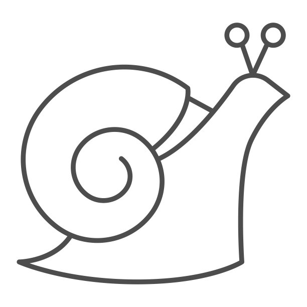 蜗牛细线图标，野生动物概念，软体动物与螺壳标志的白色背景，花园蜗牛图标在轮廓风格的移动概念和网页设计。矢量图形。图片下载