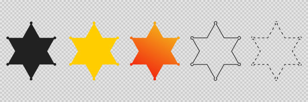 治安官明星偶像集。在透明背景上的治安官符号。图片下载