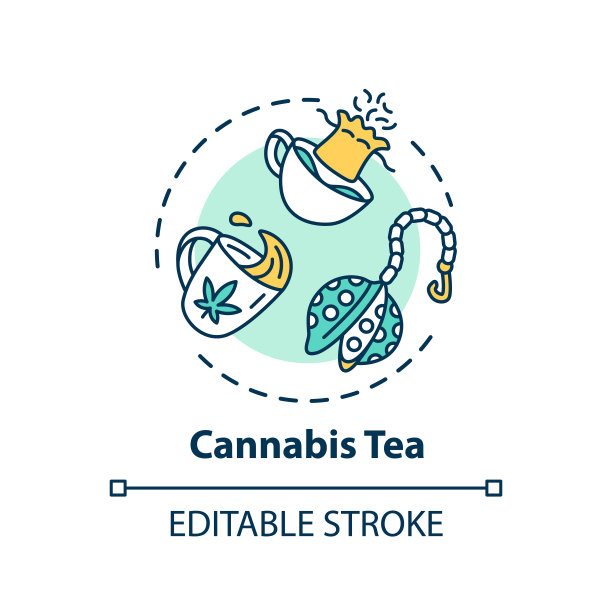 大麻茶概念图标图片下载