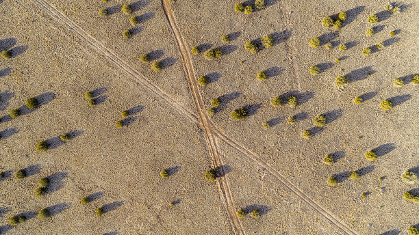 亚利桑那州荒芜的高地山谷中的一条乡间小路图片下载