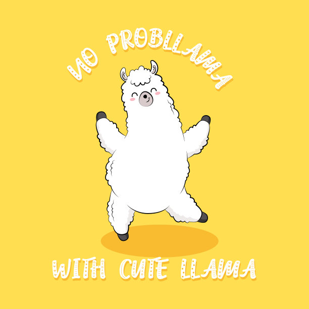 可爱的卡通喇嘛，涂鸦向量。性格标签药物贴片图片下载