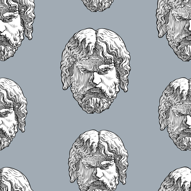 无缝背景的经典男性面具图片下载