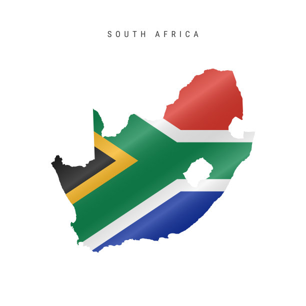 挥舞着南非国旗的地图。矢量图图片下载