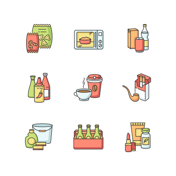 杂货类别RGB颜色图标集图片下载