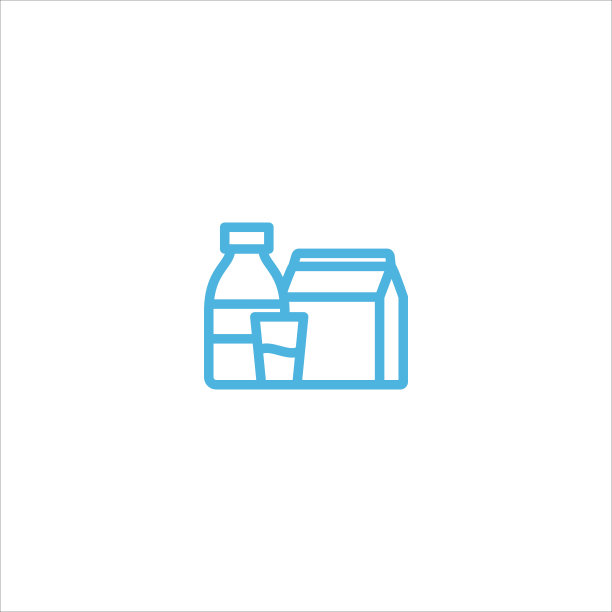 牛奶图标平面矢量符号设计新潮图片下载