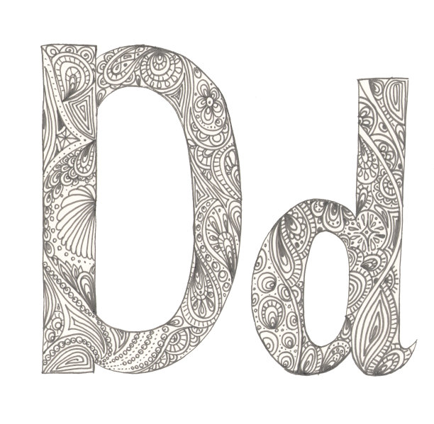 大写字母D和小写字母的涂鸦图片下载
