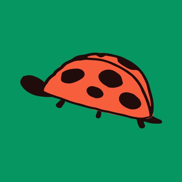 向量瓢虫。可爱的手绘卡通动物。平面元素为您设计，完美的卡片，贴纸，海报，包装，t短打印或婴儿布。图片下载