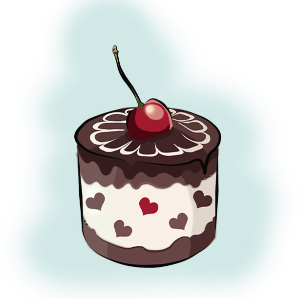 彩色插图的巧克力蛋糕。明信片图片下载