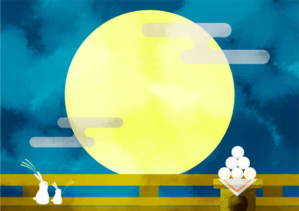 日本传统的中秋满月图片下载