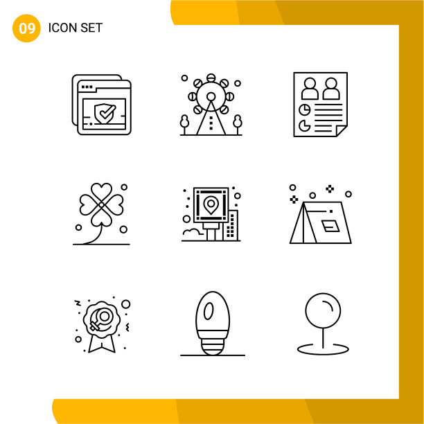 9图标设置线条样式图标包轮廓符号图片下载