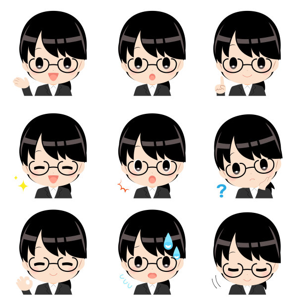 面部表情套黑头发的女人在商务套装图片下载