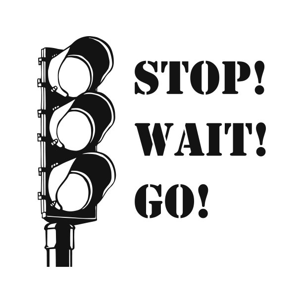 交通灯手绘轮廓图标。停止,等待,走了。城市交通规则与安全理念。矢量草图插图印刷，网络，移动和信息图在白色的背景。图片下载
