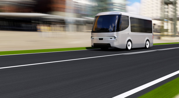 打造品牌的银色电动自动驾驶货车图片下载